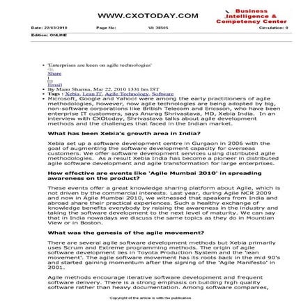 Enterprises are keen on agile technologies