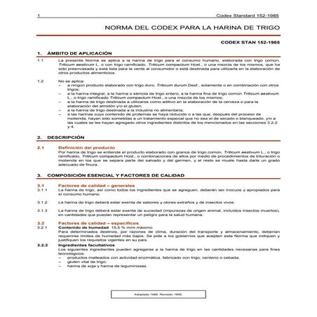 Cxs 152s norma del codex para la harina de trigo