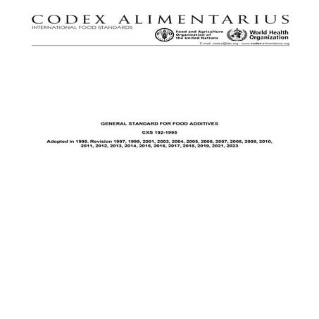 Ủy ban Codex quốc tế ban hành tài liệu tiêu chuẩn chung Codex về Phụ ...