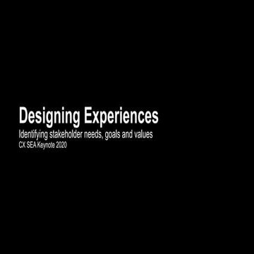 Designing Experiences