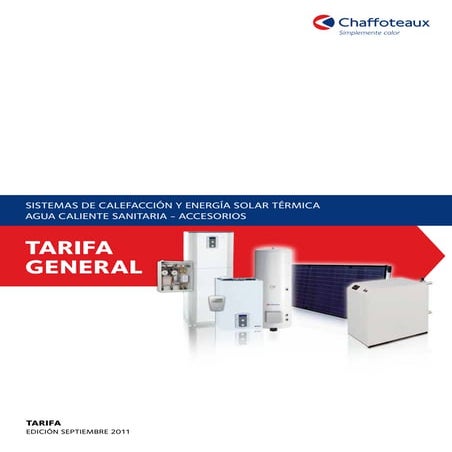 Tarifa Calefacción Chaffoteaux 09/2011