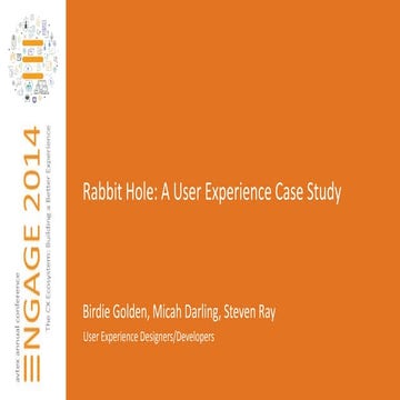 Rabbit Hole® – A User Experience Case StudyCx ux engage_2014_rabbit_hole