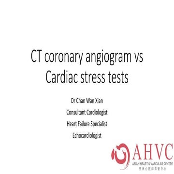 CT Coronary Angiogram VS Cardiac Stress Test