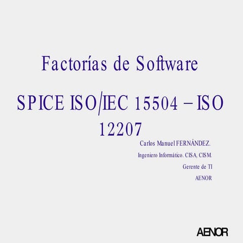 I Jornada CSI - Carlos Manuel Fernández (AENOR) -  Hoja de ruta de certificac...