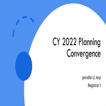 CY 2022 Planning Convergence in the Education