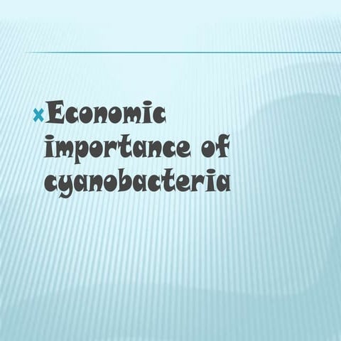 Economic importance of cyanobacteria