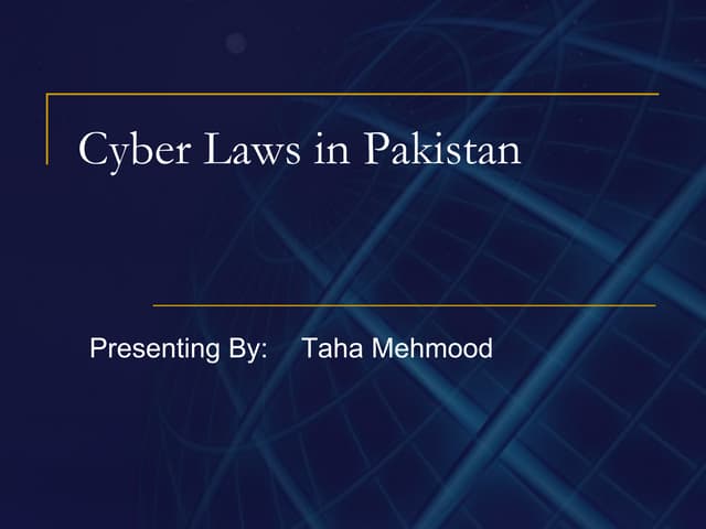 Cyber Laws In Pakistan