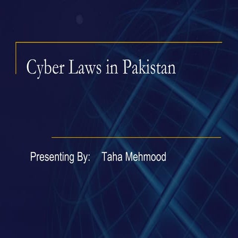 Cyber Laws In Pakistan