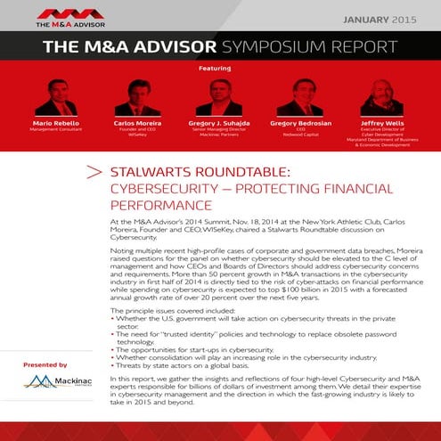 Carlos Moreira Cyber Security Round-table Moderation in NY 2014 M&A Advisory ...