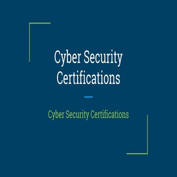 Cyber-Security Certifications