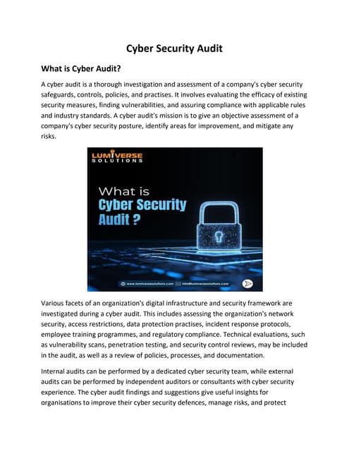 Security audits & compliance | PPT