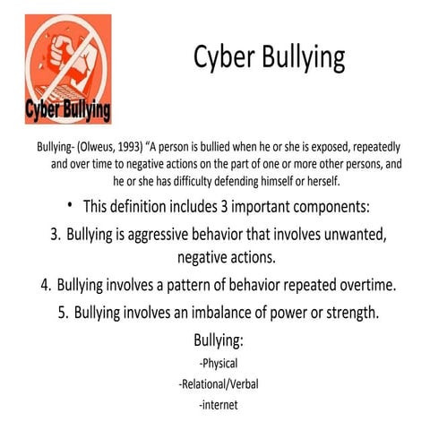 Cyber bullying presentation intro | PPTX