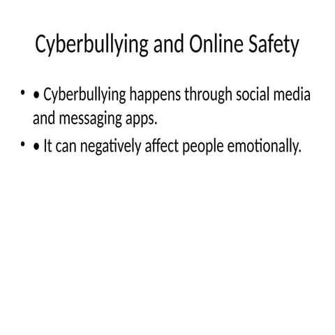 Understanding Cyberbullying and Ensuring Online Safety for All Users | PPTX