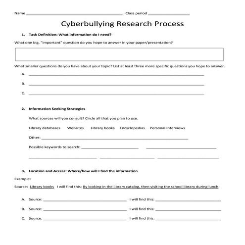 Cyberbullying note taking