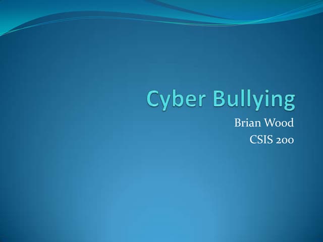 Cyber bullying slide share