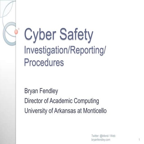 Cyberbullying Investigation/Reporting/ Procedures
