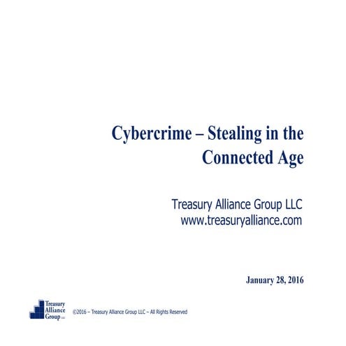 Cybercrime - Stealing in the Connected Age