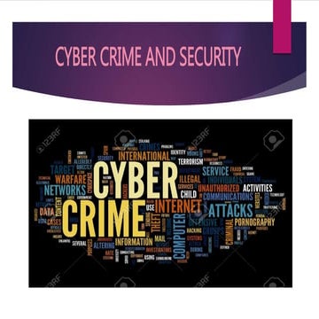 Cyber crime and security
