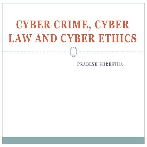 Cyber crime, cyber law and cyber ethics