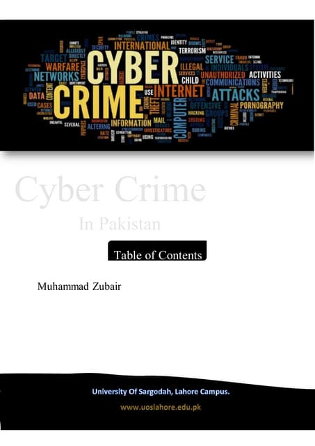 Cyber crime in pakistan by zubair