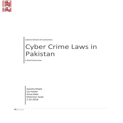 Cyber crime laws in Pakistan