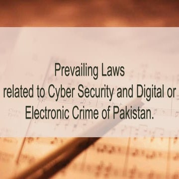 Cyber Crime Laws of Pakistan
