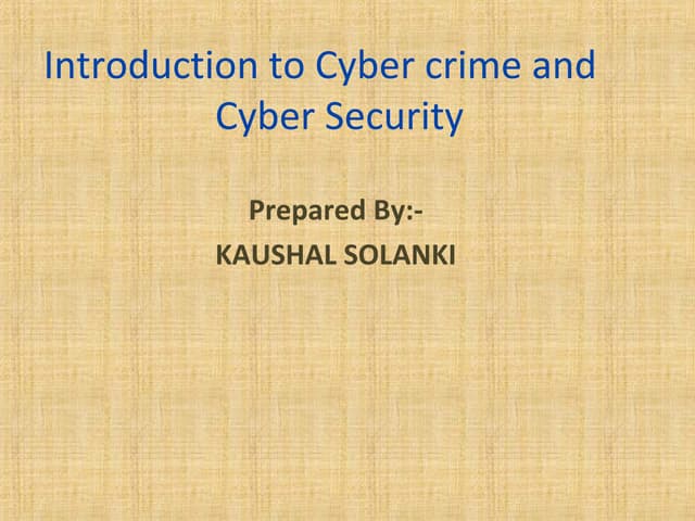 Cyber crime and cyber security