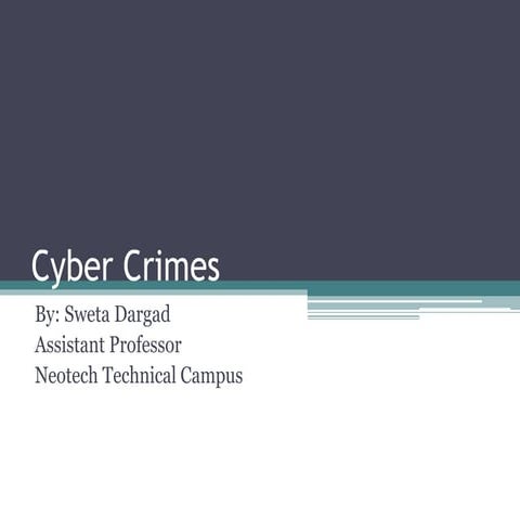 Classifying Cybercrimes