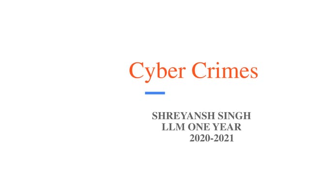 Cyber crimes