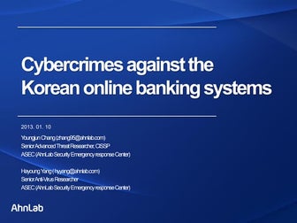 Cybercrimes against the korean online banking systems 1227 eng_slideshare
