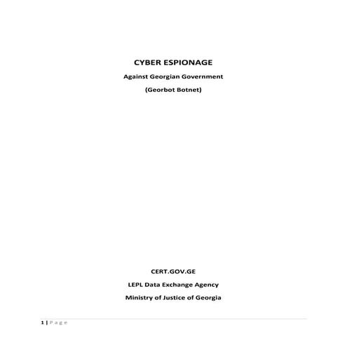 Cyber Espionage Against Georgia (Georbot)