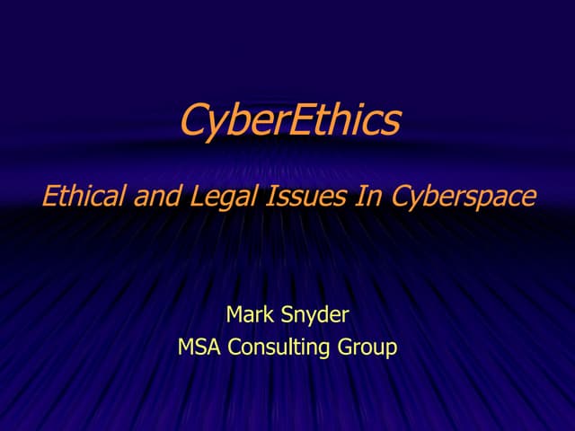 Cyber ethics