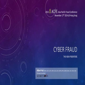 Cyber Fraud - The New Frontiers
