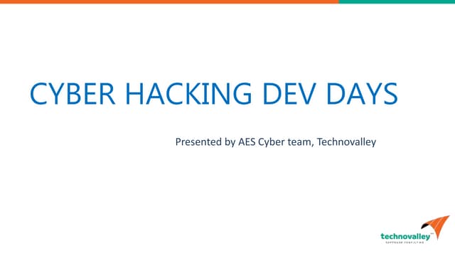 Cyber hacking dev days by aes team