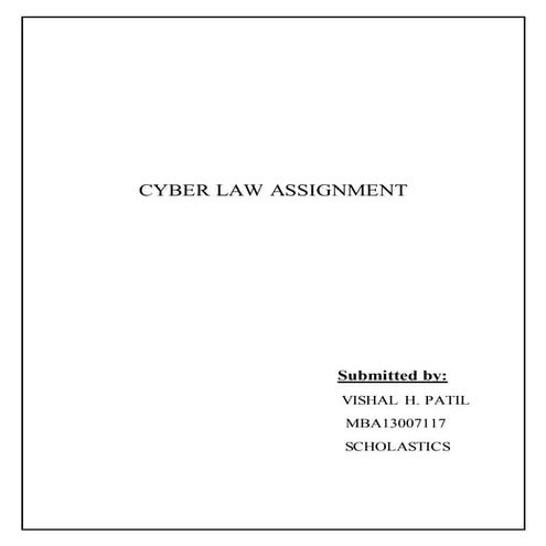 Cyber law assignment | DOCX