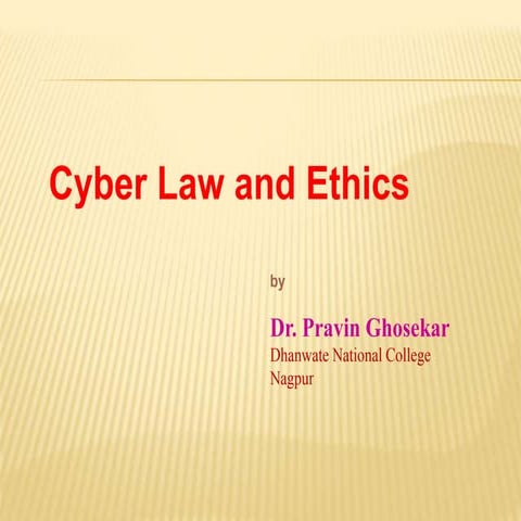 Cyber law by pravin ghosekar