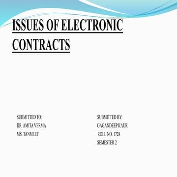 Issues of electronic contracts