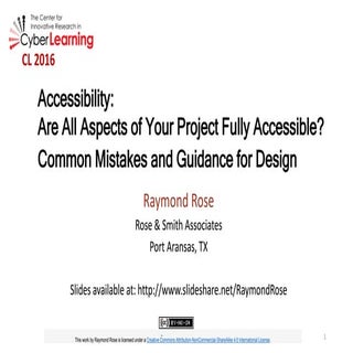 CyberLearning 2016 Accessibility