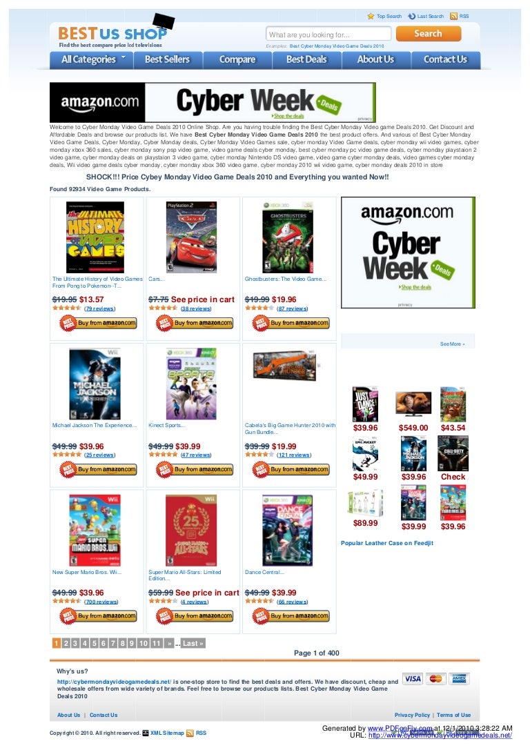 cyber monday video game