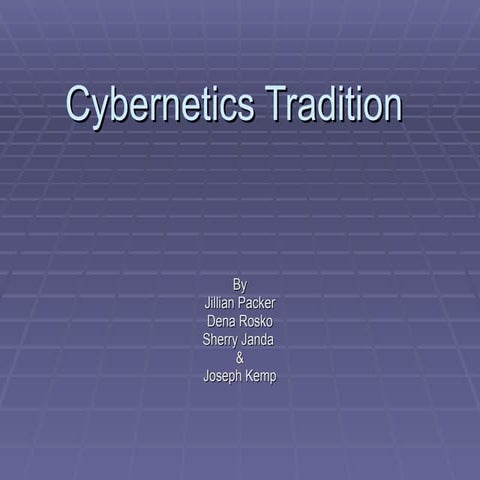 Cybernetics Tradition