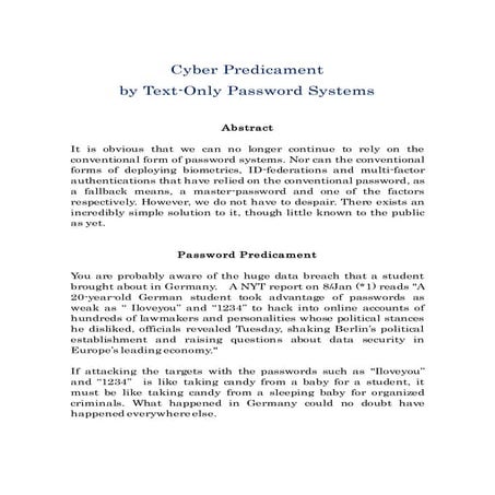Cyber Predicament by Text-Only Password Systems