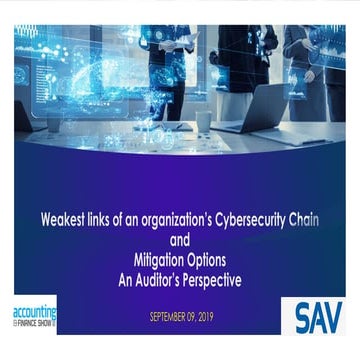 Weakest links of an organization's Cybersecurity chain