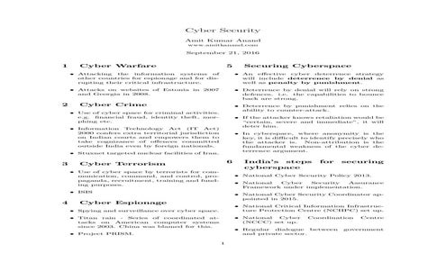 Cyber Security, Cyber Warfare