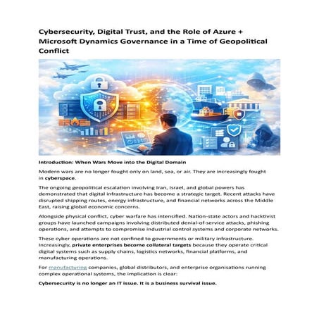 Cybersecurity and Digital Trust with Azure and Microsoft Dynamics in ...