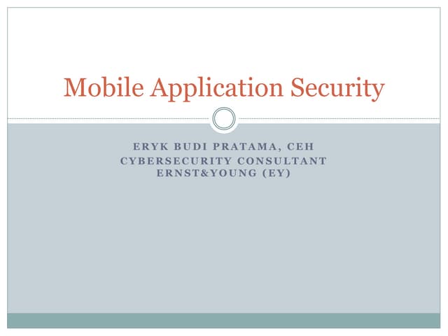 Cybersecurity - Mobile Application Security