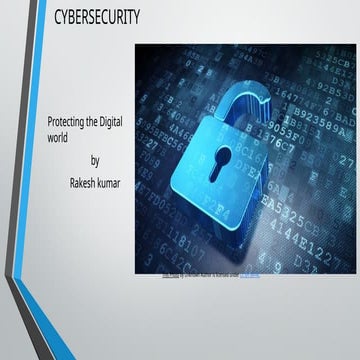 CYBER SECURITY and to protect our selves | PPTX