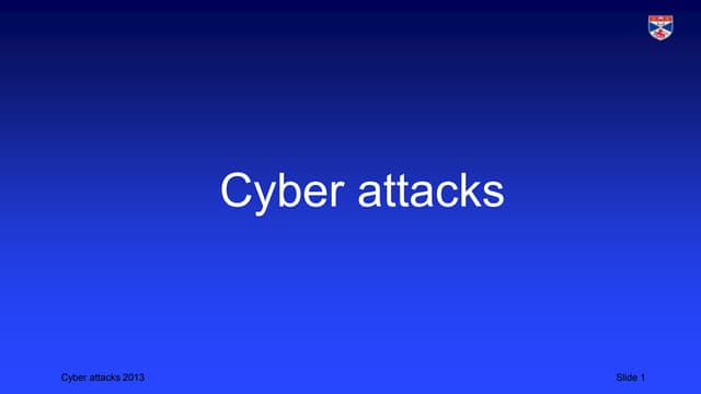 Cybersecurity 2 cyber attacks