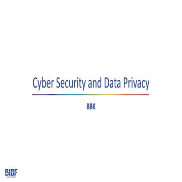 Cyber Security and Data Privacy - presentation