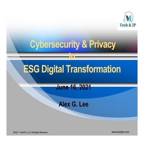 Cybersecurity and Privacy in ESG Digital Transformation | PDF