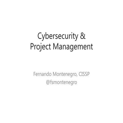 Cybersecurity & Project Management